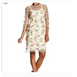 Nanette Lepore Floral Embroidered Illusion Dress